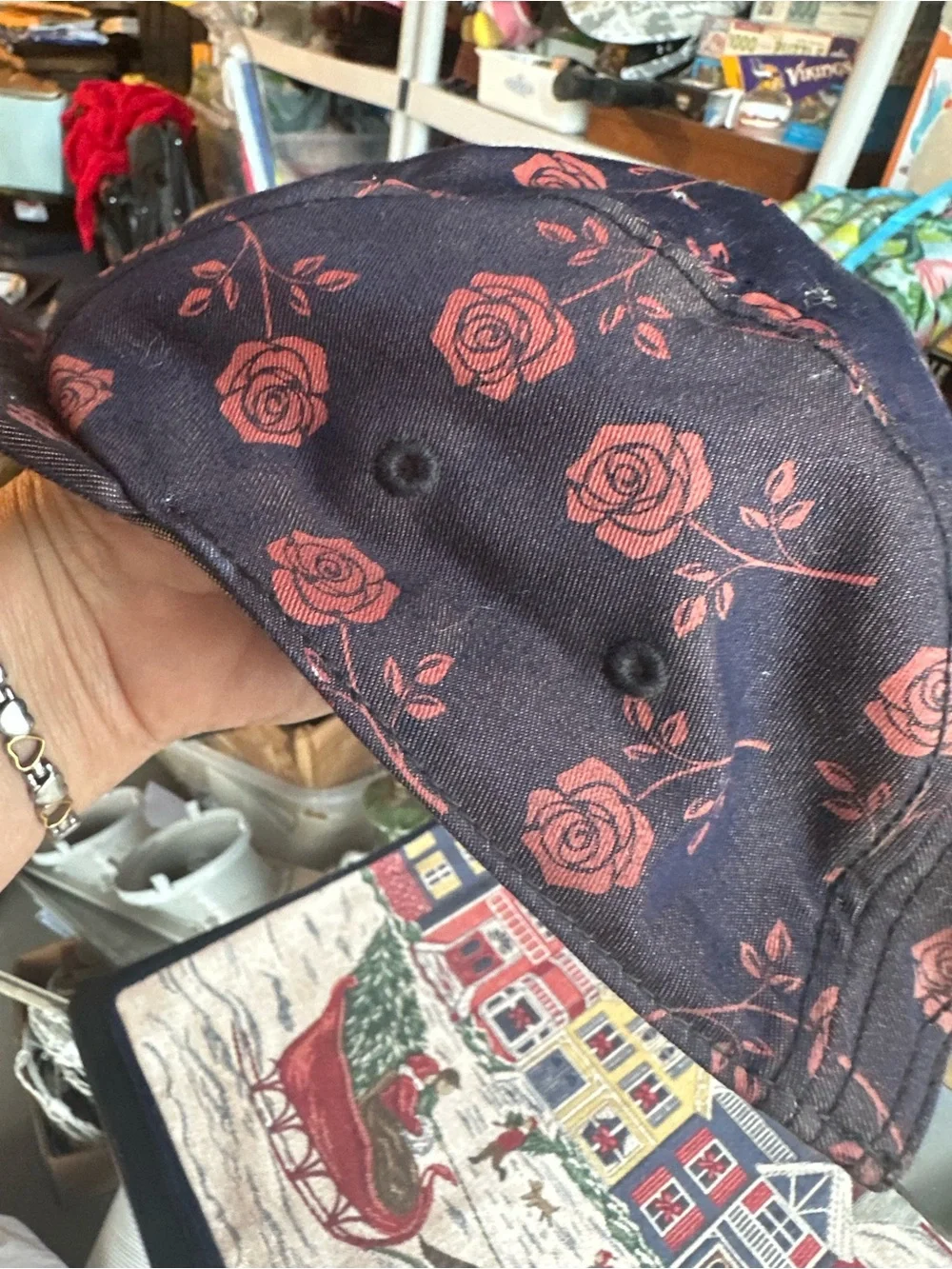 Goorin brosCap with Red Rose Print